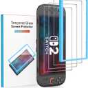 3 x 3 Pack Tempered Glass Screen Protector for Nintendo Switch 2 7.9 inch 2025, with Easy Installation Frame, Bubble Free, HD-Clear, Anti-Scratch, Touch Sensitive, Full Coverage Switch 2 accessories