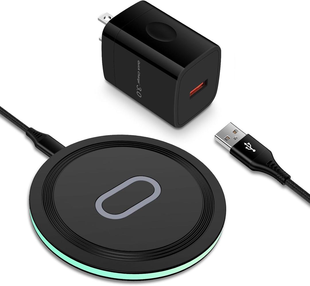 Wireless Charger Fast Charging Pad for Samsung Galaxy S26 Ultra S25 S24 FE S23 FE Ultra S22 S21 Z Fold7 6, 15W Wireless Charging Station with QC3.0 Adapter for iPhone 17 16 15 Pro,Google Pixel 9 pro 8