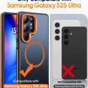 JAME for Samsung Galaxy S25 Ultra Case, [Compatible with Magsafe], [Military-Grade Protection], [with Camera Stand Guard] Shockproof Slim Fit Phone Case for Samsung Galaxy S25 Ultra Case, Orange