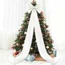 75x18 White Giant Satin Bow - Christmas Tree Topper, Oversized Ornament for Xmas/Wedding/Party/Baby Shower Supplies Backdrop Hanging Decoration