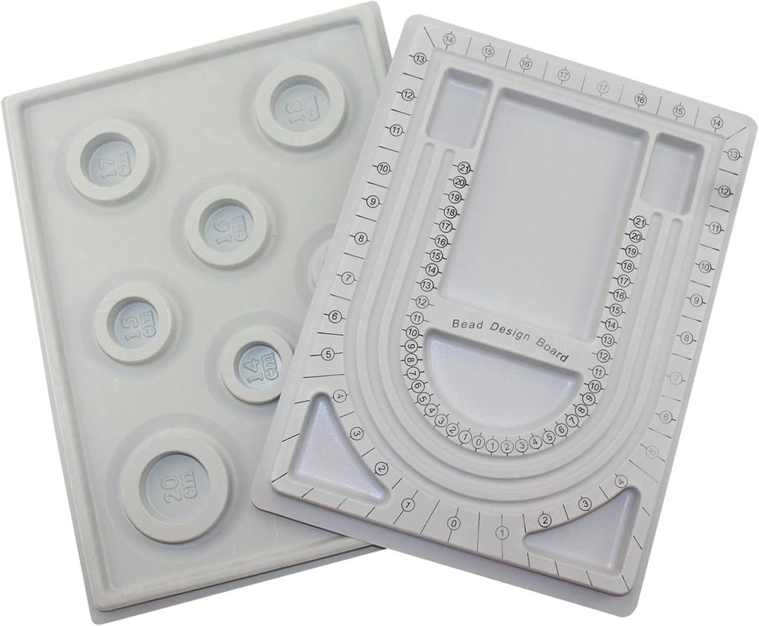 Chistepper 2 Pieces Beading Boards Bead Design Trays Necklace Bracelet Beading Jewelry Design Mats for DIY Jewelry Making