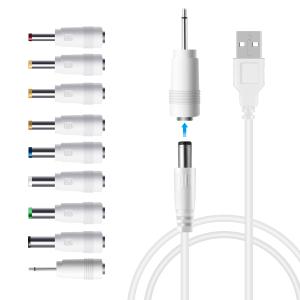 LANMU DC 5V Power Cord, USB to 5V DC Power Cable Charging Cord with 9 Adapters (6.4 * 4.4mm, 6.3 * 3.0mm, 5.5 * 2.5mm, 5.5 * 2.1mm, 5.5 * 1.7 mm, 4.8 * 1.7 mm, 4.0 * 1.7 mm, 3.5 * 1.35 mm, 2.5mm)