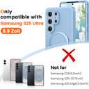 Liquid Silicone Case for Samsung Galaxy S25 Ultra with Magnetic Stand, Mil-Grade Drop Shockproof, Full Camera Protection Anti-Scratch Microfiber Lining Silicone Phone case, Light Blue