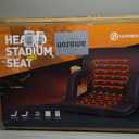 HOPERAN Heated Stadium Seats for Bleachers with Back Support Wide Cushion, Extra Portable Bleacher Seat Foldable Stadium Chair, USB 3 Levels of Heat, Pockets for Outdoor Indoor Sports 23" Black 1pc
