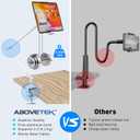 AboveTEK Tablet Stand Holder for Desk & Bed, Aluminum iPad Holder Arm with 360° Rotating Clamp, Adjustable Phone Stand Compatible with 4.7"-13.5" iPad Pro/Air/Mini, iPhone, Galaxy Tab- White