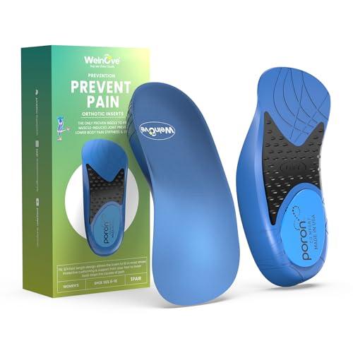 Plantar Fasciitis Heel Insert for Women - Welnove Heel Cup for Heel Pain Relief Heel Cushion Inserts with Flexible Arch Support for Flat Feel Heel Spur Relief,Women 6-10 Men 5-8