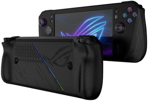 Miimall Silicone Case for ASUS ROG Ally X Case, Protective Case for ROG Ally X 2024, Soft Full Protection Non-Slip Shockproof Anti-Scratch Dustproof Slim Cover for ASUS ROG Ally X Accessories (Black)