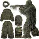MOPHOTO 5 in 1 Ghillie Suit 3D Camouflage Hunting Suits - Jacket, Pants, Hood, Carry Bag for Adults & Youth, M/L/XL/XXL
