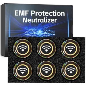 6 Pieces Blocker Protection Neutralizers Stickers for Cell Phones Tablets Laptops Computer WiFi Printer TV Electronic Devices Black