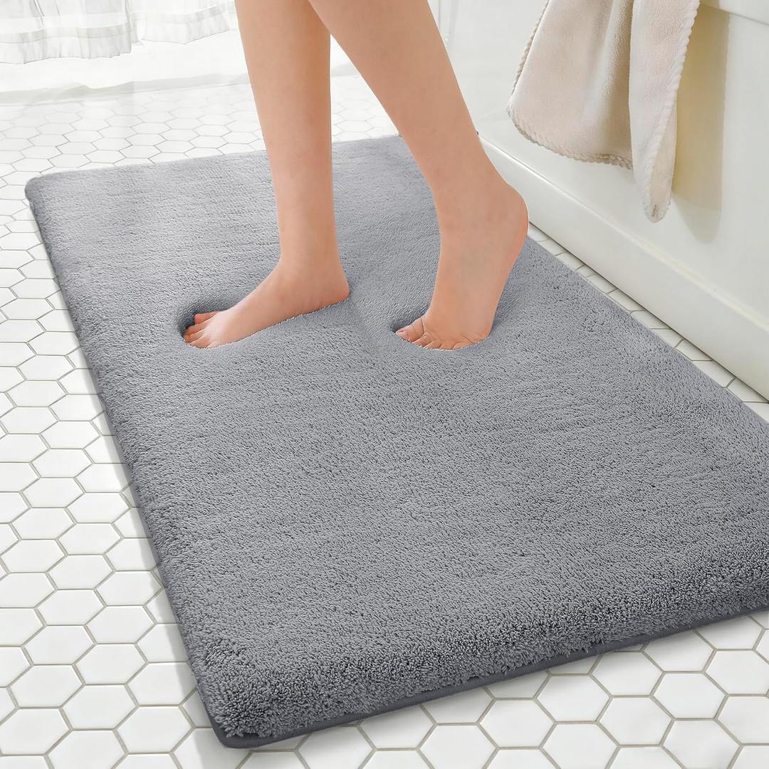 MINIDEAR Bathroom Rugs 70x24 Dark Gray - Thick Memory Foam Bath Mat, Ultra Soft & Plush Fluffy, Non-Slip, Quick Dry, Absorbent Washable Floor Microfiber Mat for Tub, Home Decor Accessories
