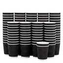 Lamosi 8 oz Disposable Coffee Cups - 120 Pack, Insulated Corrugated Paper Cups, Kraft Ripple Wall Cups for Hot Beverage or Cold Drinks (Black)
