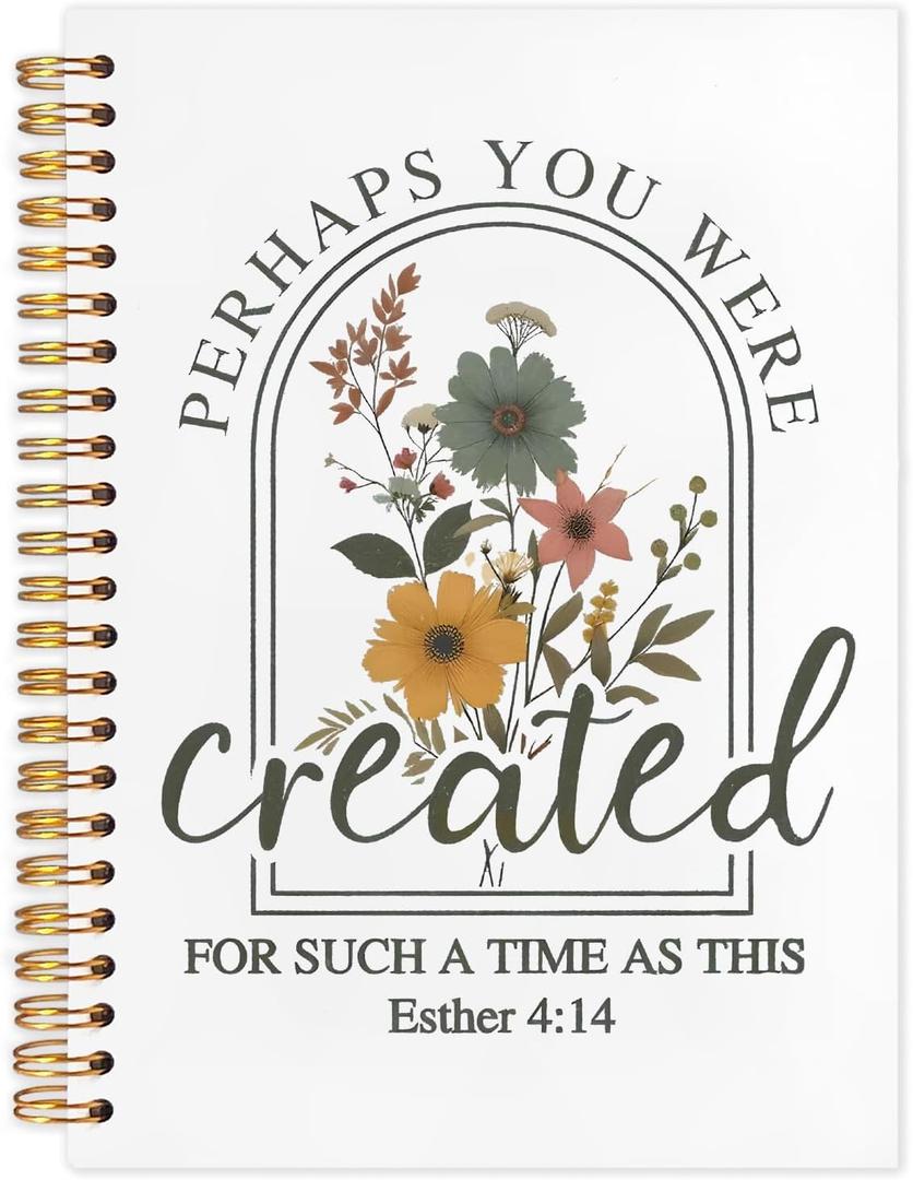 3 x SNNDER Boho Floral Christian Notebook, Esther 4:14 Bible Journaling Notebook, Christian Journals for Women, Prayer Journal, Church Notes Notebook, Scripture Hardcover Spiral Notebook 5.5x8.3 Inch