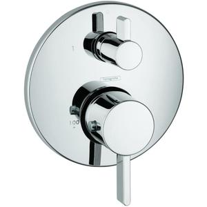 hansgrohe Ecostat Modern Thermostatic Shower Valve Trim with Temperature Control in Chrome, 04230000