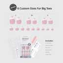 BTArtbox Press On Toenails - Lamp-Curable Sharp Square Toe Nail Press Ons with Glue for Women, Semi-Transparent French Tip Fake Toe Nail Tips in 15 Sizes - 30 Toenails Kit, Ma'am