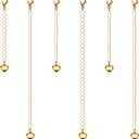 6Pcs 18K Gold Plated Necklace Extenders for Women, Hypoallergenic Bracelet Chain Extenders Set, Extensions 2", 4" Inches (18K Gold Plated (6Pcs))