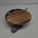 Carbon Steel Pan, 13.5 Woks & Stir-Fry Pans with Wooden Lid Cookwares, Nonstick Wok, No Chemical Coated Flat Bottom Hand Hammered Chinese Wok For Gas