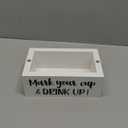 Cups Organizer Wood Cup Organizer with Marker Slot, Mark Your Cup and Drink Up, Large Capacity Cup Storage Rack, for Bar, Kitchen, Countertop, Home & Office (White)