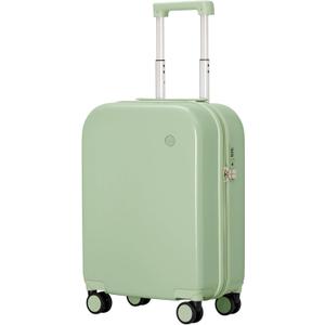 mixi Carry on Luggage, 20'' Suitcase Spinner Wheels Luggage Hardshell Lightweight Rolling Suitcases PC with Cover & TSA Lock for Business Travel, Avocado Green