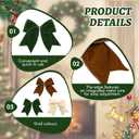 12 Pcs Velvet Christmas Bows 6Inch - Rustic Gift Bows for Wreaths, Tree, Garland Decor and Present Wrapping (Milky White,Brown,Green)