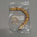 uxcell Bamboo Purse Handle, 5.3" U-Shaped Handbag Handle with D Ring, Replacement Decorative Handbag Strap for Crochet Beach Straw Bag Making, Brown