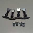 Mudder 4 Pieces Elastic Stainless Steel Rubber Hood Catch Flexible T-handle Hasp Rubber Flexible Draw Latches with Brackets for Vehicle Engine, Hood