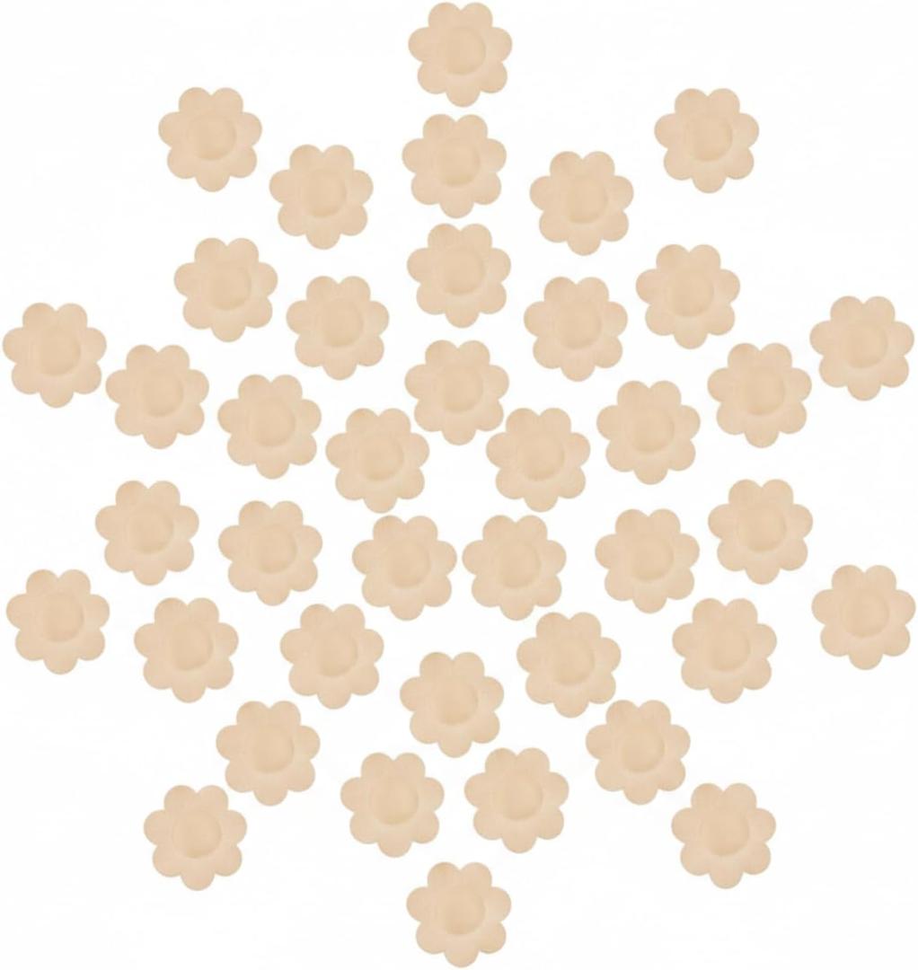 SATINIOR 50 Pairs (100 Pieces) Nipple Covers Disposable Pasties Breast Covers Self Adhesive No Show Bra for Women