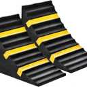 RELIANCER 2 Pack Wheel Chocks Heavy Duty Extra Large Industrial Rubber Wheel Chock Blocks w/Handle Reflective Strips for Travel Trailer Hauler Truck Fire Truck Commercial Vehicle RV 10" x 6" x 7.3"