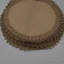 Round Burlap Placemats Set of 12 Jute Rustic Place Mats for Dining Tables Heat Resistant Natural Farmhouse Table Mats Decor for Thanksgiving (Flower Tassel)