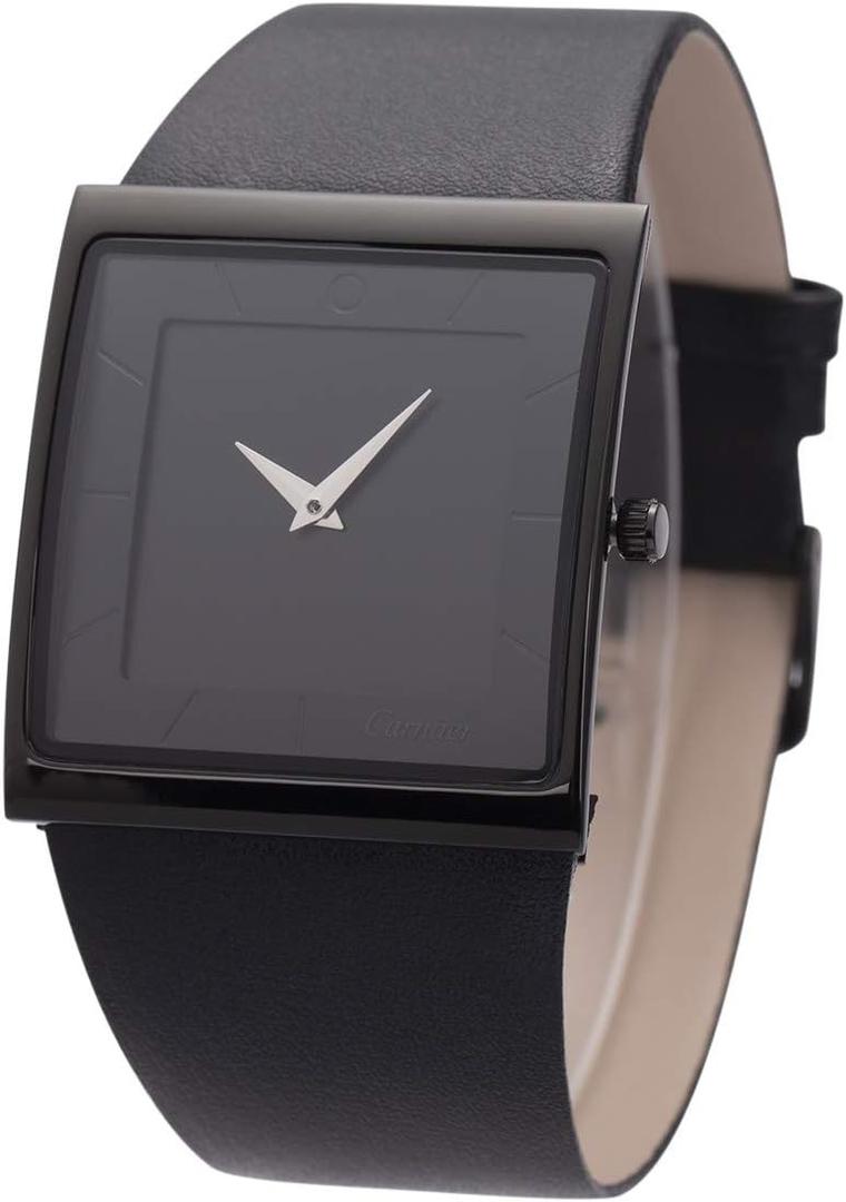 SIBOSUN Mens Watch Men's Square Watches for Men Fashion Minimalist Quartz Wrist Watch Leather Strap Business Casual Wrist Watch Analog