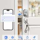 TEEHO TE012W WiFi Smart Lock, Fingerprint Door Lock with Built-in Wi-Fi, Keyless Entry Keypad Smart Deadbolt, App Remote Control, Alexa Compatible, IP55 Waterproof for Front Door Satin Nickel