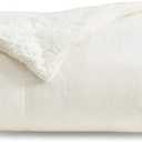 Bedsure GentleSoft Sherpa Fleece Throw Blanket for Couch - Thick and Warm Throw for Women and Men, Soft Fuzzy Plush Blanket for Winter, Cream, 50x60 Inches