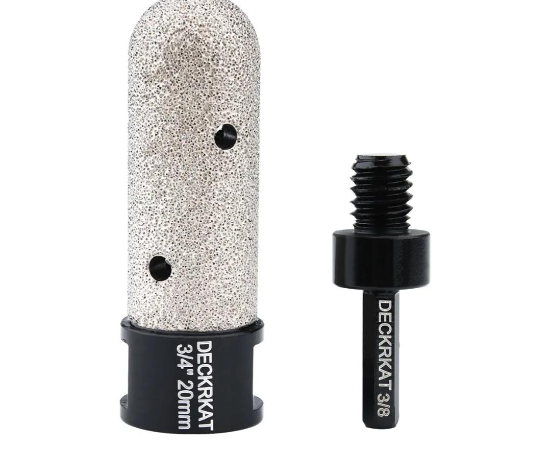 3/4” Diamond Finger Milling Bit, 20mm Round Dry Grinding Bit for Angle Grinders and Drills to Enlarge Shape Holes & Bevel Edges in Porcelain Ceramic Granite Tile, w/ 5/8-11 Thread & 3/8" Hex Shank