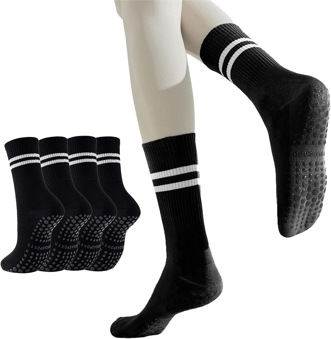 2 x GUUNIEE Pilates & Yoga Socks for Women with Non-Slip Grip for Barre, Ballet,Hospital & Barefoot Workout 2/4 Pairs Breathable (6-10)