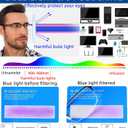 3 Pack Reading Glasses for Men Blue Light Blocking with Spring Hinge,Stylish Metal Half Frame Mens Computer Readers (+1.0 Strength)