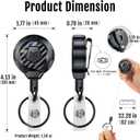 MNGARISTA Upgraded Heavy Duty Retractable Keychain with Belt Clip, 10 OZ Retraction, 31.5" Stainless Steel Cord Key Chain, 3K Carbon Fiber ID Badge Reel Holder with Badge Strap and Key Ring, 2 Pack