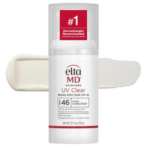 EltaMD UV Clear Face Sunscreen SPF 46, Oil-Free Sunscreen with Zinc Oxide, Dermatologist Recommended (07 - Untinted (0.5 oz))
