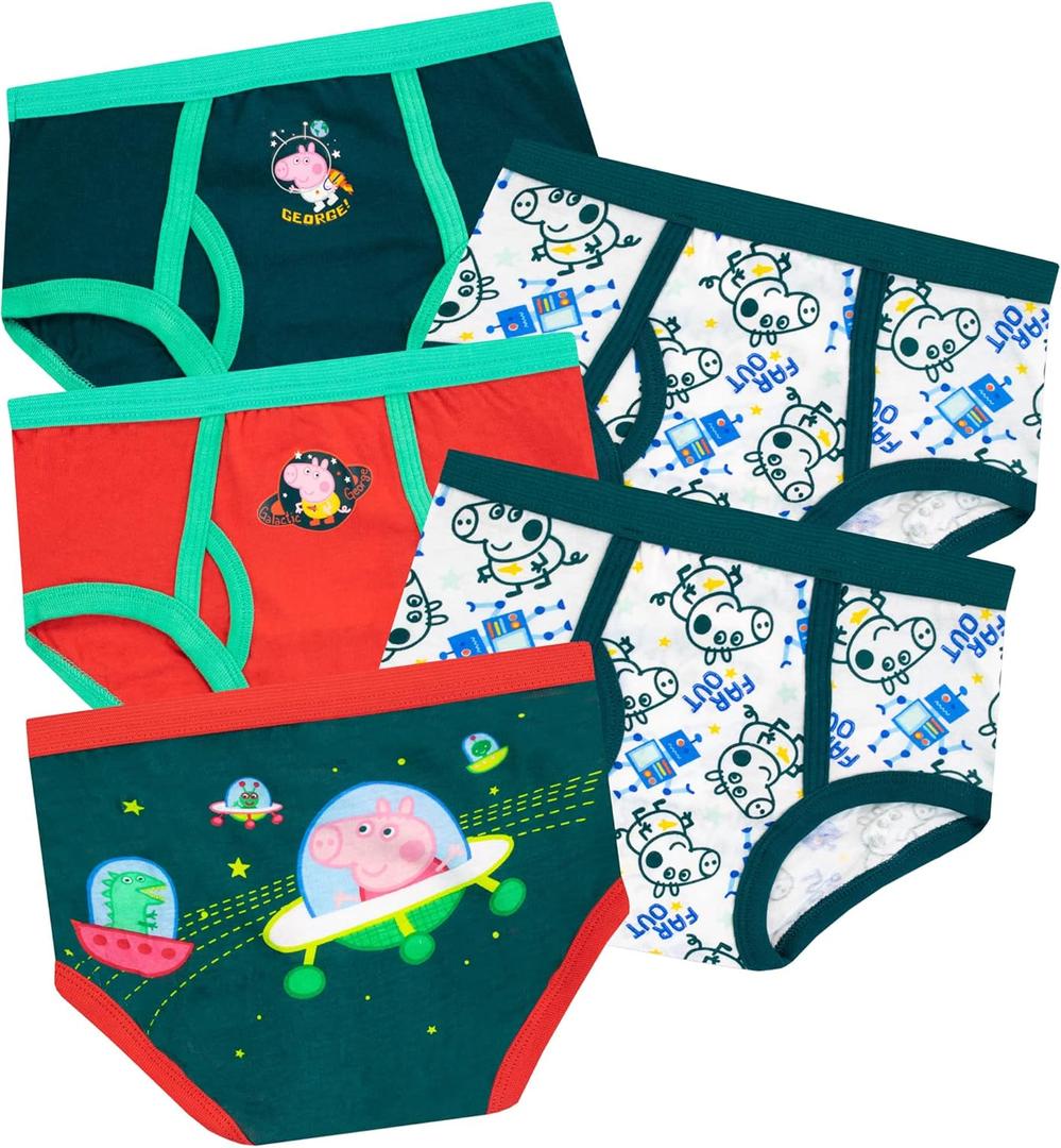 Peppa Pig Boys George Pig Underwear Pack of 5 Briefs for Kids (6, Multicolor)