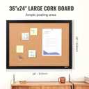 VEVOR 24 x 36 Cork Board, Large Bulletin Board with Black MDF Frame, Wall Mounted Pin Board for Office, School and Home Decor, Hanging Message Board for Pictures and Notes, 10 Push Pins Included