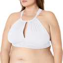 High Neck Midkini Bikini Swimsuit Top (12, White)