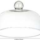 ULTECHNOVO Glass Cake Dome Cover Clear Dessert Dome for Kitchen Countertop 9.84 x 9.84 x 6.69 in Reusable Serving Dish Cover for Cakes Cookies Parties Buffets