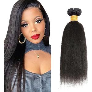Kinky Straight Bundles Human Hair 1 Bundles 8 Inch Peruvian Virgin Hair 1 Bundles Natural Black Color Yaki Straight Hair Weave