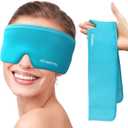 Cooling Eye Mask, Cold Eye Mask for Puffiness, Reusable Ice Eye Masks for Dark Circles And Puffy Eyes, Relieve Your Migraines and Headaches with Gel Eye Masks Therapy, Long-Lasting Comfort, Light Blue