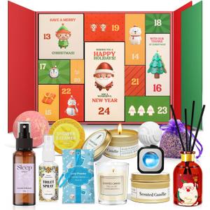 STRN Christmas Gift Box - 12 PACKS of Holiday Joy | Scented Wax Cubes, Scented Candle, Fragrance Sachets & More | Christmas Decoration Home Holiday Decor