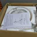 WUZUPS Nickel Chandelier Rustic Farmhouse Industrial Round Ceiling Pendant LED Light Fixture with Amber Glass Shade for Dining Room Kitchen Island Foyer Entryway, H 17" W 13.4", E26 Base