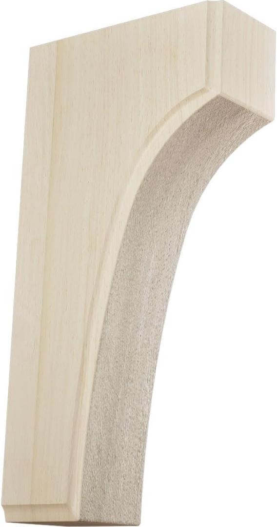 Ekena Millwork BKTW02X04X08CVRW Clarksville Wood Brackets, 1 3/4"W x 4"D x 8"H , Rubberwood