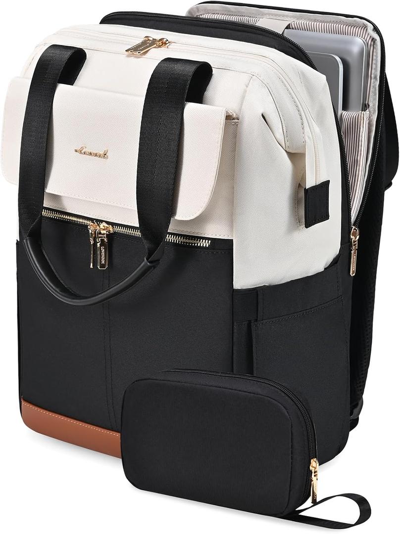 LOVEVOOK Laptop Backpack for Women, 15.6 Inch Work Laptop Bag with USB Port, Fashion Teacher Nurse Backpack Purse, Waterproof Travel Computer Backpack with Organizer Bag, 2PCS, 15.6" - 2pcs-Upgrade