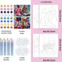 4 PCS Pre Drawn Canvas to Paint for Adults 8 x 10 Inch Couple Sip and Paint Kit Party Supplies Favor Shoes Couples Painting Kit Date Night Canvas Painting Kit for Valentine's Day Painting