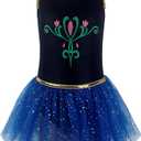 EQSJIU Ballet Leotard for Girls Dance Gymnastics Toddler Sparkly Dance Dresses Outfits Tutu Skirted Leotard Kids 1-10 Years (6-7 Years, Black)