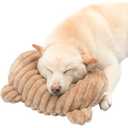 Jiupety Dog Calming Pillow, Soft and NeckFriendly, Washable Pet Neck Pillows for Small Medium Large Dogs and Cats, 14" x 9", Coffee