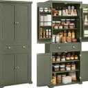 VASAGLE Pantry Cabinet, Freestanding Tall Cupboard with a Drawer, 15.7"D x 30"W x 71.7"H